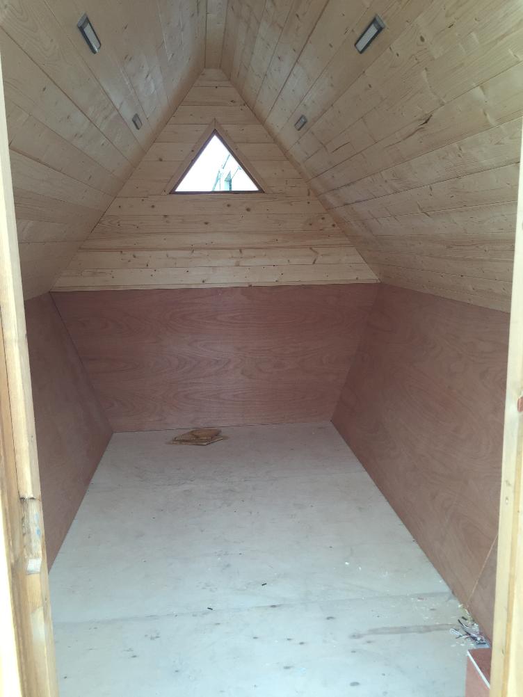 Interior of the camping pod,