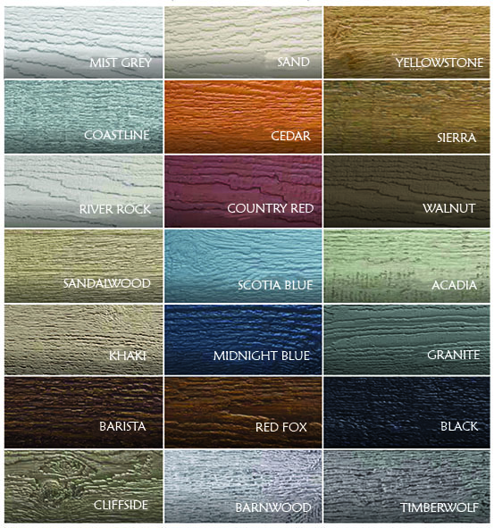 Canexel Colour range for Lodge Cabins