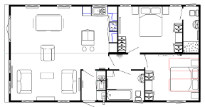 Two bedroom lodge layout