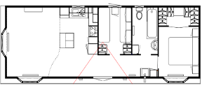 40' x 14' two bedroom lodge layout
