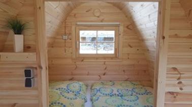 Interior of the camping pod,
