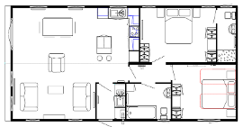 Layout plan three bedroom lodge